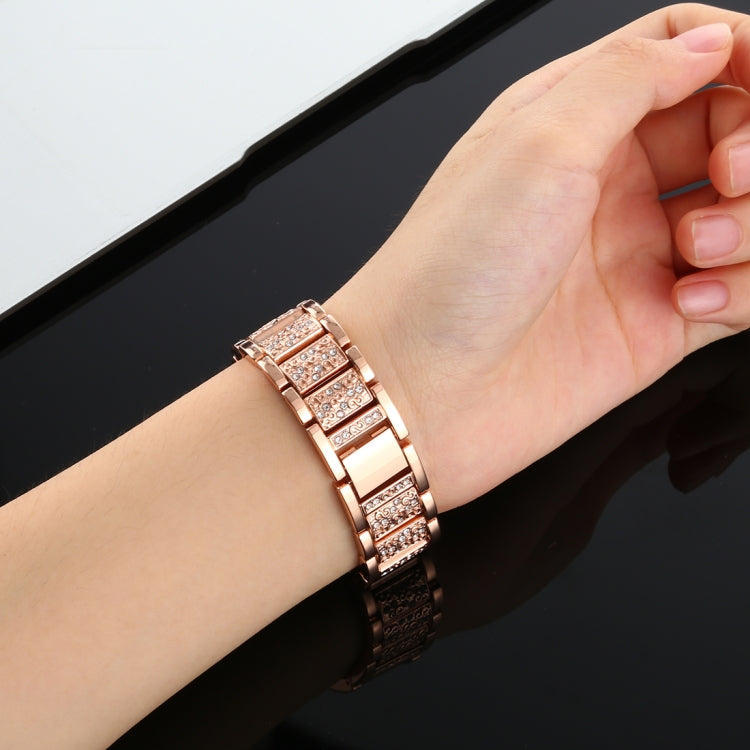 For Fitbit Versa Diamond-studded Stainless Steel  Watch Band