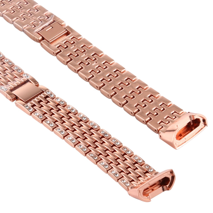 For Fitbit Charge 3 Diamond-studded Stainless Steel  Watch Band