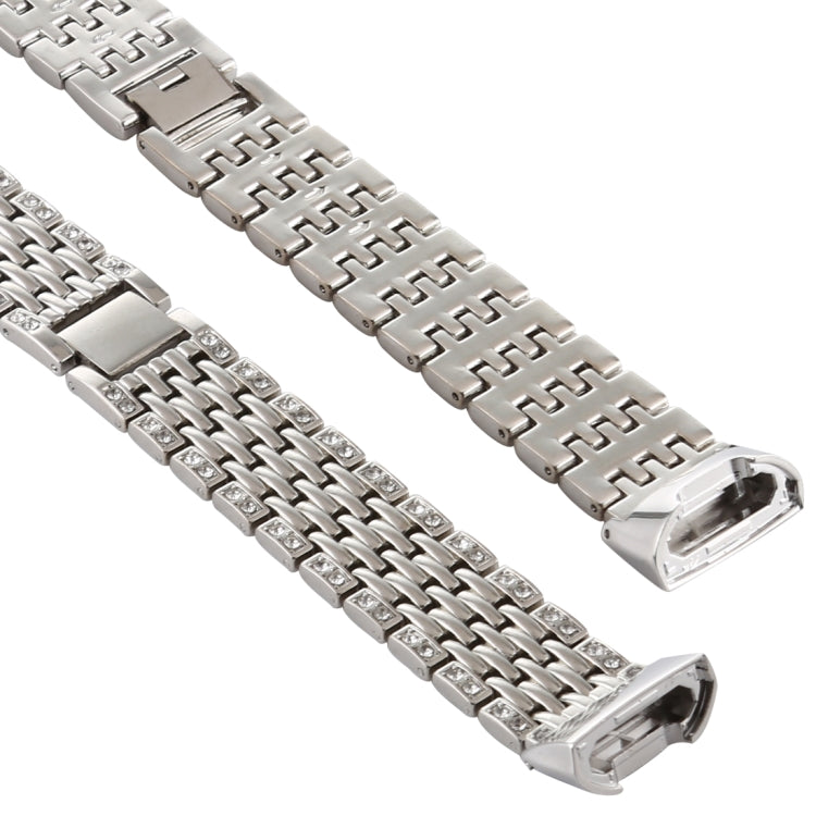 For Fitbit Charge 3 Diamond-studded Stainless Steel  Watch Band