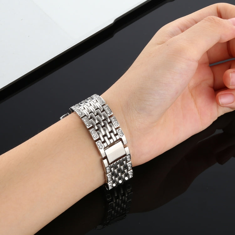 For Fitbit Charge 3 Diamond-studded Stainless Steel  Watch Band
