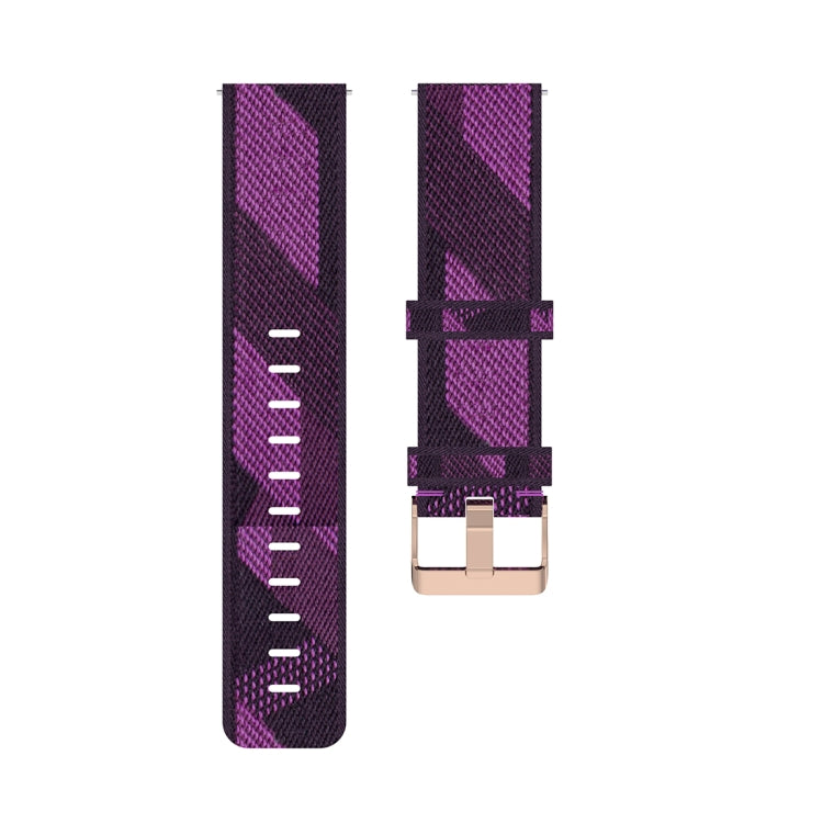 18mm Stripe Weave Nylon Wrist Strap Watch Band for Fossil Female Sport / Charter HR / Gen 4 Q Venture HR