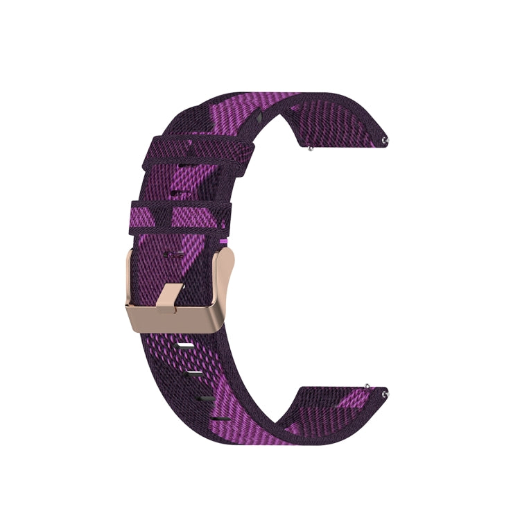 18mm Stripe Weave Nylon Wrist Strap Watch Band for Fossil Female Sport / Charter HR / Gen 4 Q Venture HR
