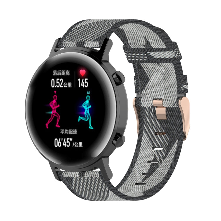 Bracelet de montre en nylon tissé à rayures de 20 mm pour Huawei GT 2 42 mm / Honor Magic Watch 2 42 mm