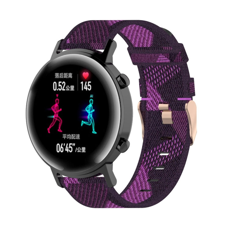 Bracelet de montre en nylon tissé à rayures de 20 mm pour Huawei GT 2 42 mm / Honor Magic Watch 2 42 mm