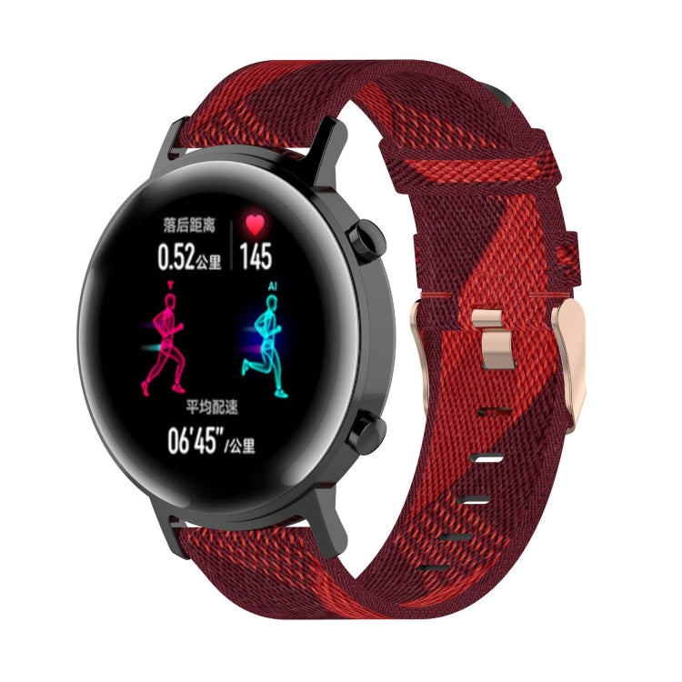 Bracelet de montre en nylon tissé à rayures de 20 mm pour Huawei GT 2 42 mm / Honor Magic Watch 2 42 mm