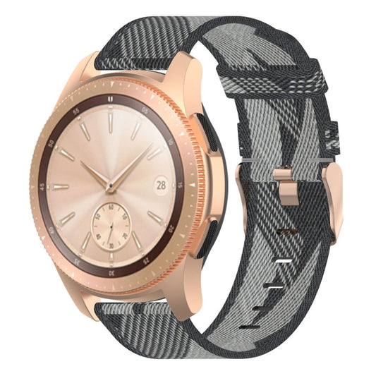 20mm Stripe Weave Nylon Wrist Strap Watch Band for Galaxy Watch 42mm, Galaxy Active / Active 2, Gear Sport, S2 Classic