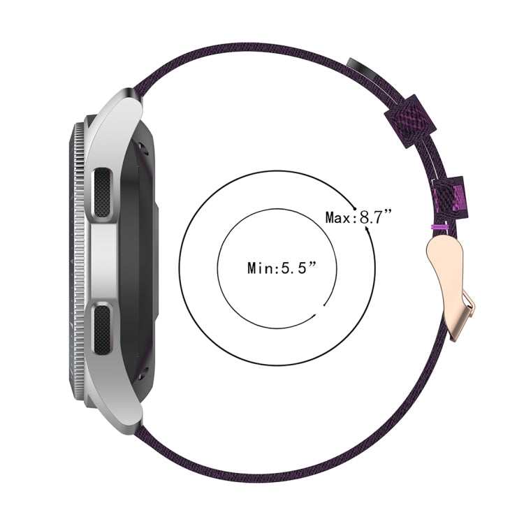 22mm Stripe Weave Nylon Wrist Strap Watch Band for Galaxy Watch 46mm / Gear S3
