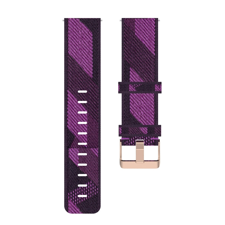 22mm Stripe Weave Nylon Wrist Strap Watch Band for Xiaomi Mi Watch Color, Garmin Vivoactive 4