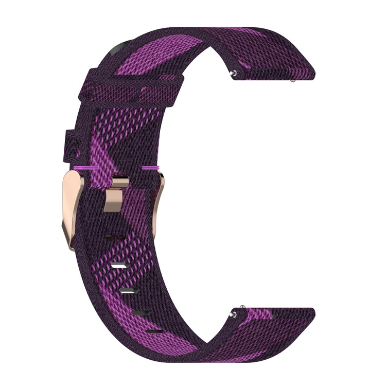 22mm Stripe Weave Nylon Wrist Strap Watch Band for Xiaomi Mi Watch Color, Garmin Vivoactive 4