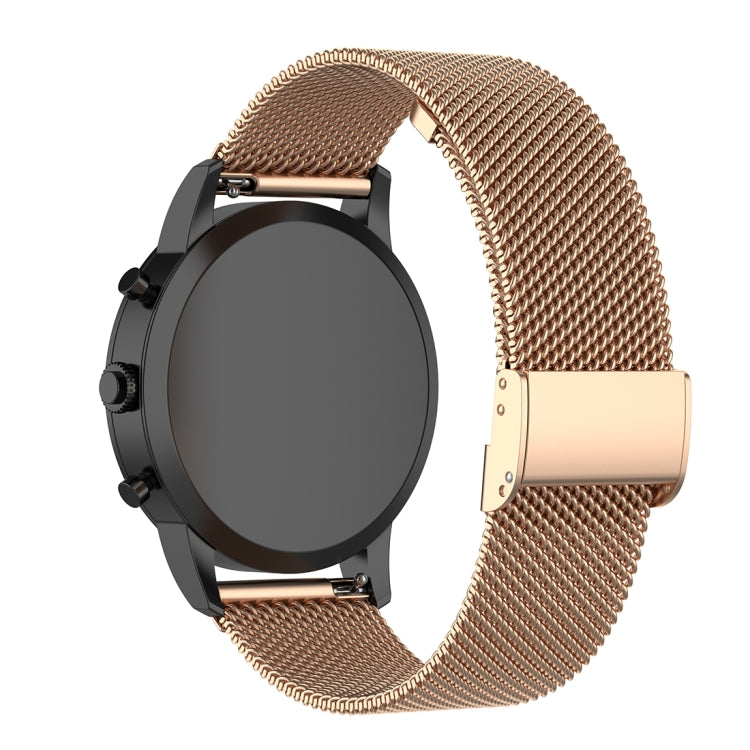 22mm Metal Mesh Wrist Strap Watch Band for Fossil Hybrid Smartwatch HR, Male Gen 4 Explorist HR, Male Sport