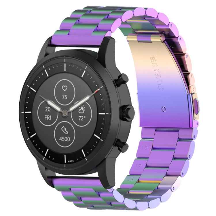 22mm Steel Wrist Strap Watch Band for Fossil Hybrid Smartwatch HR, Male Gen 4 Explorist HR / Male Sport