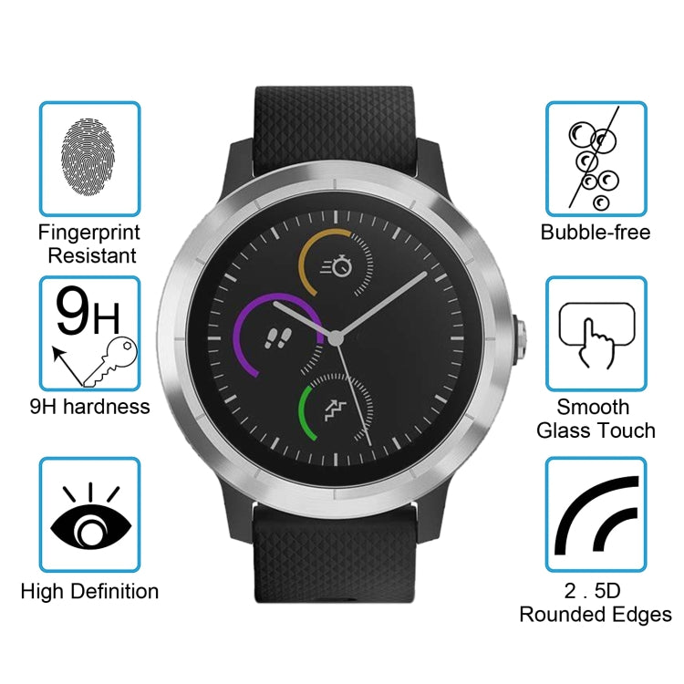 ENKAY Hat-Prince for Garmin vivoactive 3 Smart Watch 0.2mm 9H Surface Hardness 2.15D Explosion-proof Tempered Glass Screen Film