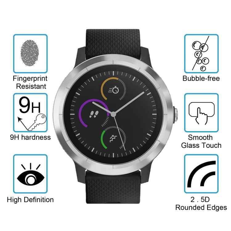 2 PCS ENKAY Hat-Prince for Garmin vivoactive 3 Smart Watch 0.2mm 9H Surface Hardness 2.15D Explosion-proof Tempered Glass Screen Film