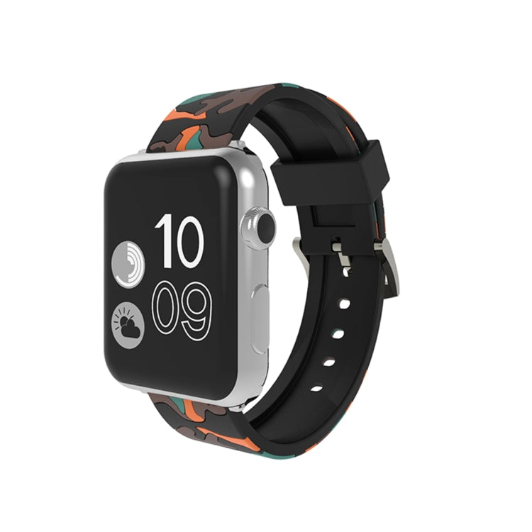 For Apple Watch Series 3 & 2 & 1 38mm Fashion Camouflage Pattern Silicone Watch Band, 38mm