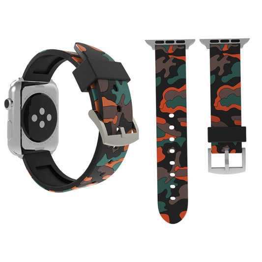 For Apple Watch Series 3 & 2 & 1 38mm Fashion Camouflage Pattern Silicone Watch Band