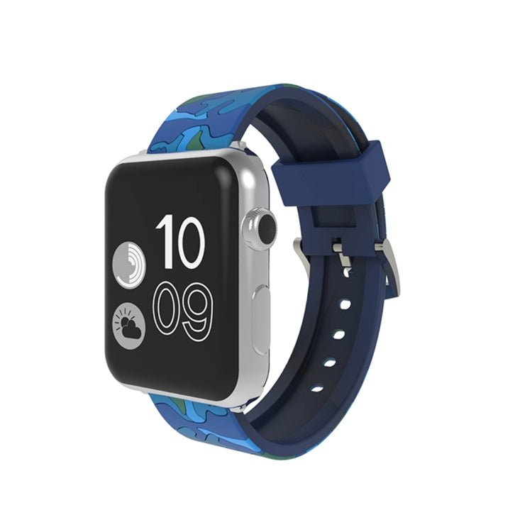 For Apple Watch Series 3 & 2 & 1 38mm Fashion Camouflage Pattern Silicone Watch Band, 38mm