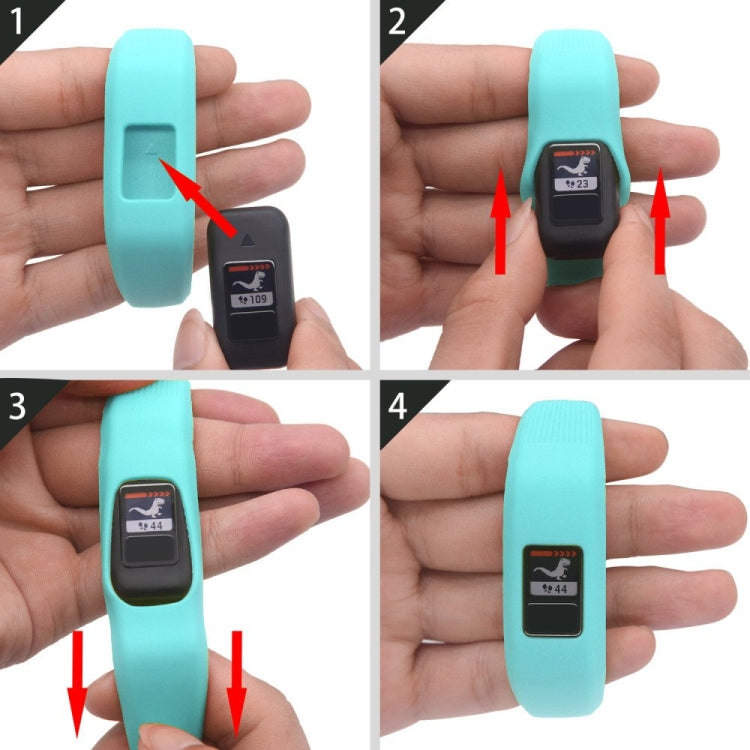Silicone Sport Watch Band for Garmin Vivofit JR, Size: Large