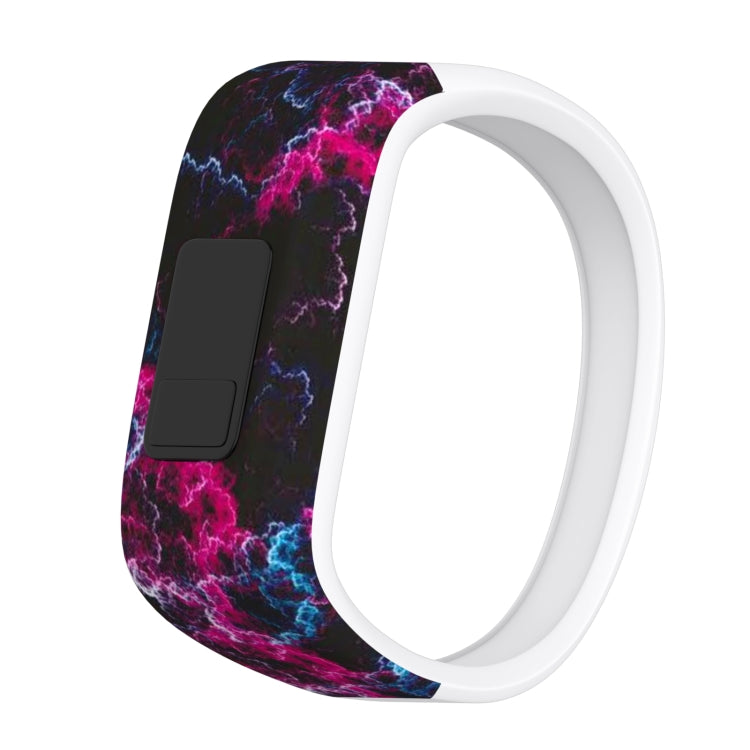 Colourful Feathers Pattern Silicone Sport Watch Band for Garmin Vivofit JR, Size: Large