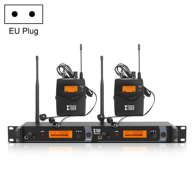 XTUGA IEM1200 Wireless Transmitter 2 Bodypack Stage Singer In-Ear Monitor System