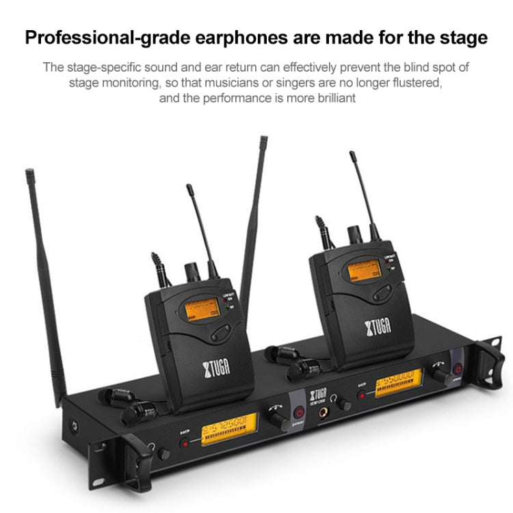 XTUGA IEM1200 Wireless Transmitter 2 Bodypack Stage Singer In-Ear Monitor System, Transmitter 2 Bodypack