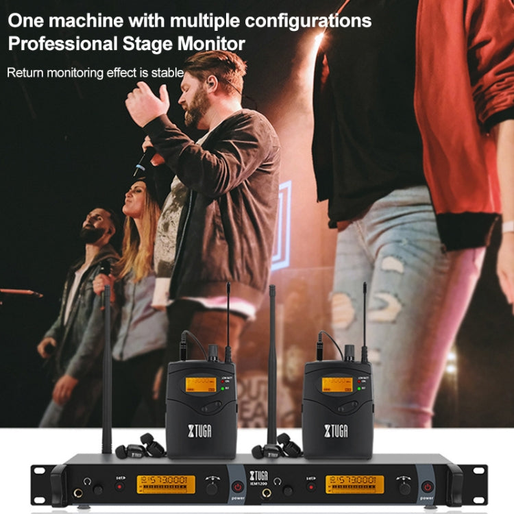 XTUGA IEM1200 Wireless Transmitter 2 Bodypack Stage Singer In-Ear Monitor System