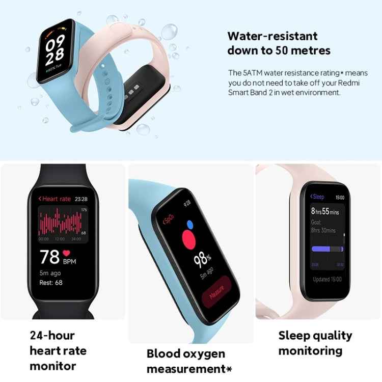 Original Xiaomi Redmi Smart Wristband 2 Fitness Bracelet, 1.47 inch Color Touch Screen, Support Sleep Track / Heart Rate Monitor