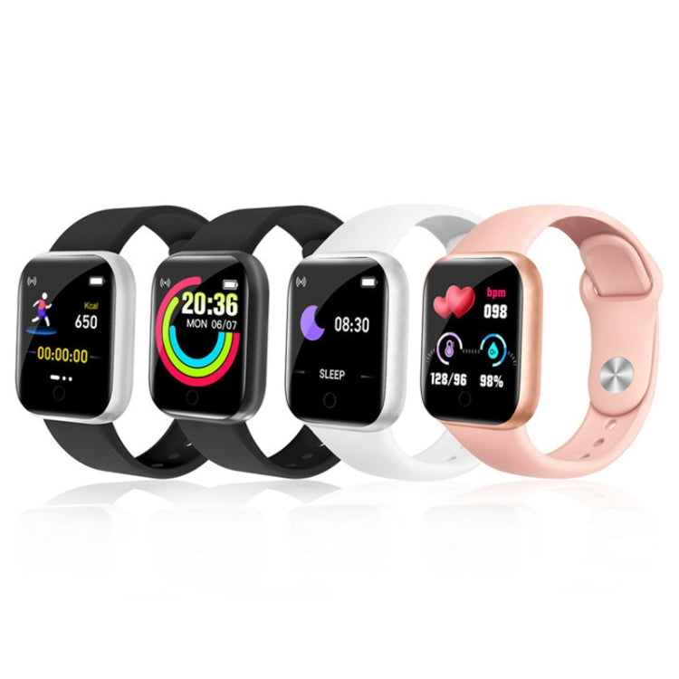 Y68 1.44 inch Smart Watch, Support Heart Rate Blood Pressure Blood Oxygen Monitoring, Y68 Black, Y68 Pink, Y68 White, Y68 Silver Black