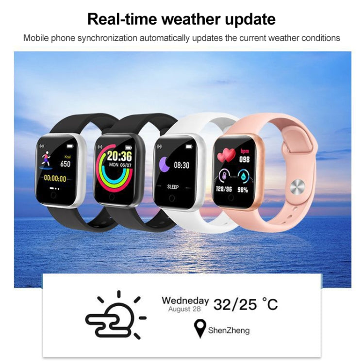 Y68 1.44 inch Smart Watch, Support Heart Rate Blood Pressure Blood Oxygen Monitoring, Y68 Black, Y68 Pink, Y68 White, Y68 Silver Black