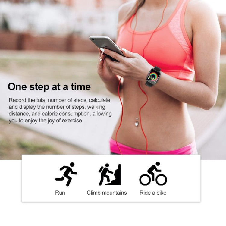 Y68 1.44 inch Smart Watch, Support Heart Rate Blood Pressure Blood Oxygen Monitoring, Y68 Black, Y68 Pink, Y68 White, Y68 Silver Black
