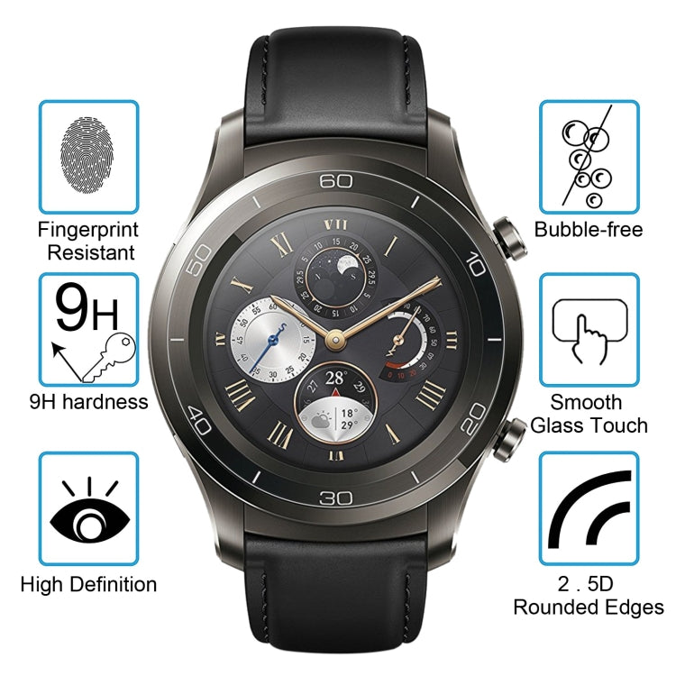 2 PCS ENKAY Hat-Prince for Huawei Watch 2 Smart Watch 0.2mm 9H Surface Hardness 2.15D Explosion-proof Tempered Glass Screen Film