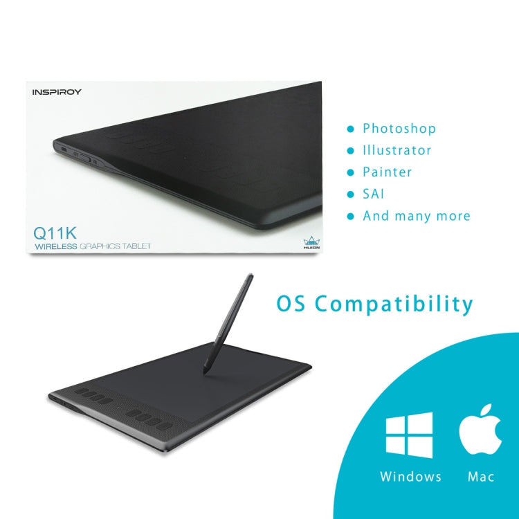 HUION Inspiroy Series Q11K 5080LPI Professional Art USB Graphics Drawing Tablet for Windows / Mac OS, with Digital Pen
