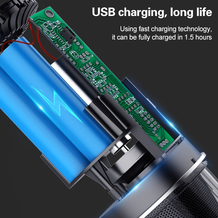 Car / Household Wireless Portable 90W Handheld Powerful Vacuum Cleaner, Navy Blue, White