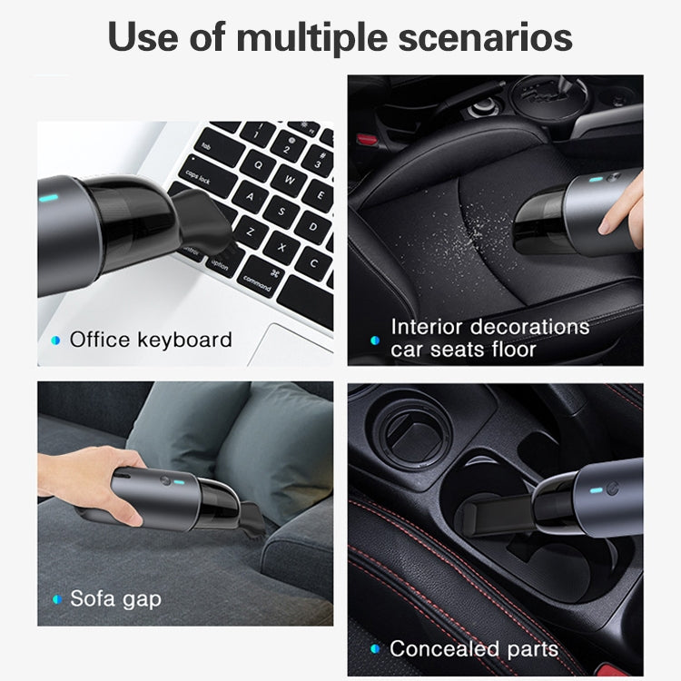 Car / Household Wireless Portable 90W Handheld Powerful Vacuum Cleaner, Navy Blue, White
