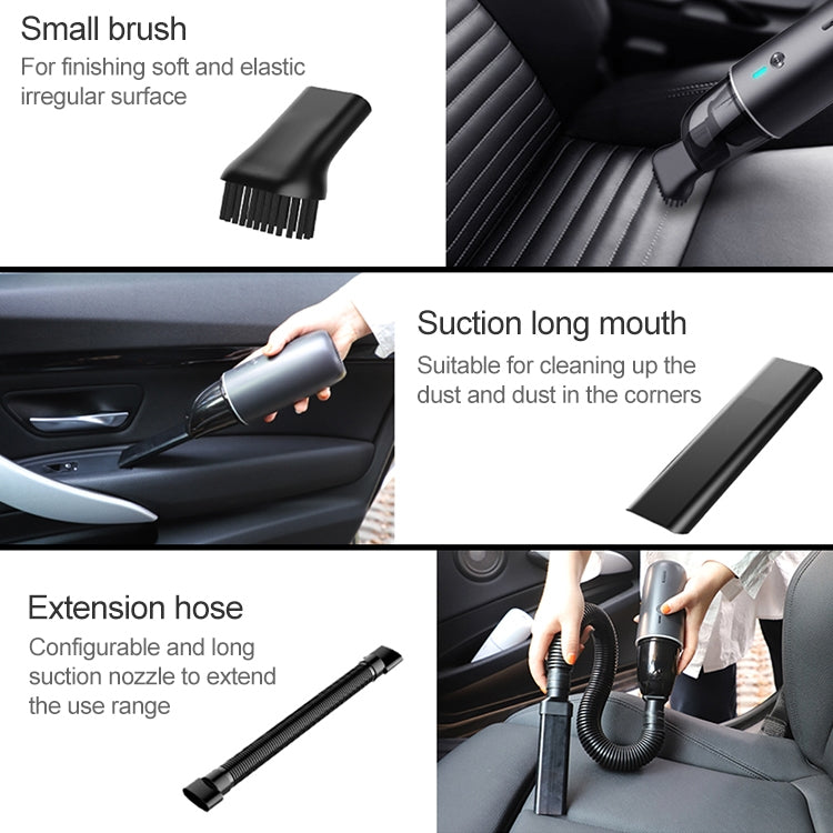 Car / Household Wireless Portable 90W Handheld Powerful Vacuum Cleaner, Navy Blue, White