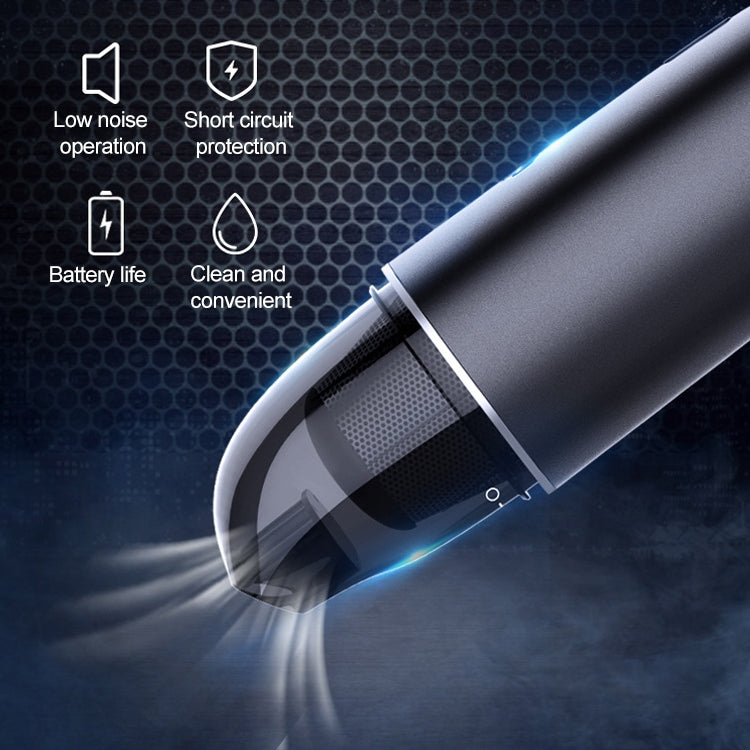 Car / Household Wireless Portable 90W Handheld Powerful Vacuum Cleaner, Navy Blue, White