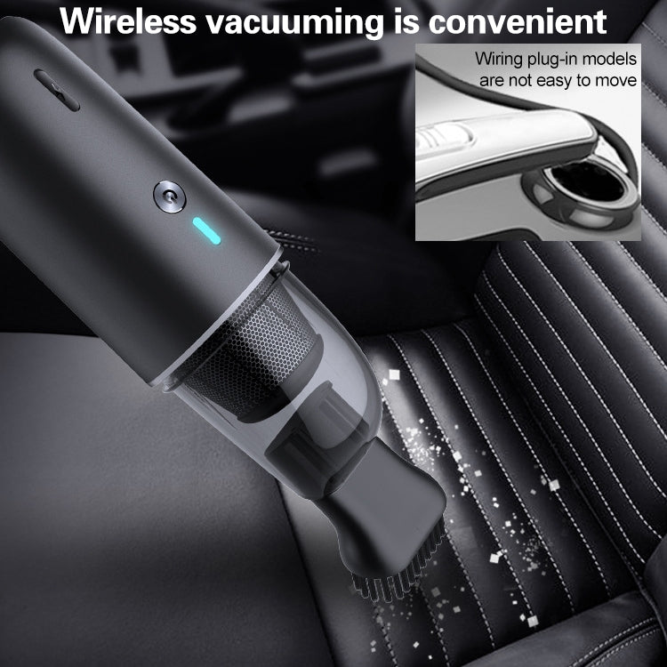 Car / Household Wireless Portable 90W Handheld Powerful Vacuum Cleaner, Navy Blue, White