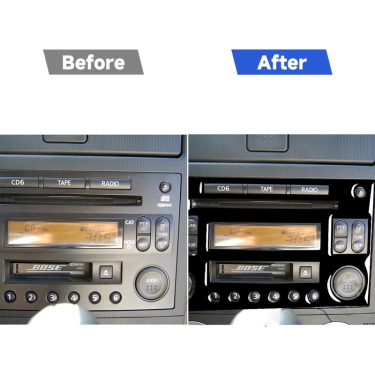 Pegatinas decorativas para panel de reproducción de radio y CD de coche Nissan 350Z 2003-2009, universales para volante a la izquierda y a la derecha.