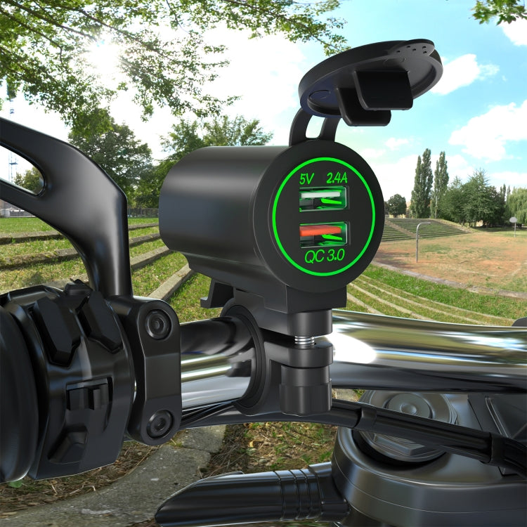ZH-723F5 Car / Motorcycle QC3.0 Cell Phone Fast Charging Dual USB Car Charger