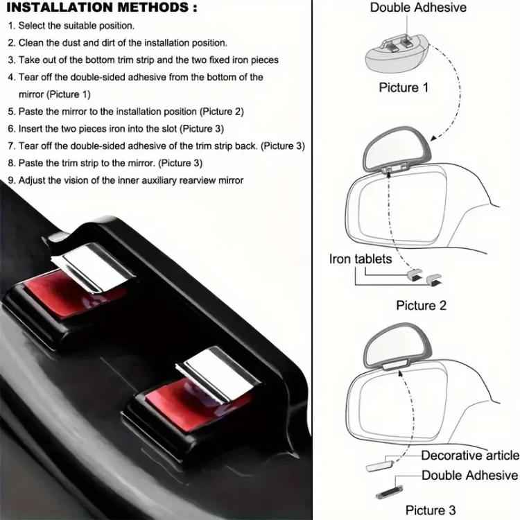 3R-091 Car Blind Spot Left Rear View Wide Angle Adjustable Mirror