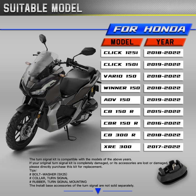 2pcs For Honda RS150 XRE300 CRF300 X-ADV Motorcycles LED Turn Signal Light, For Honda RS150