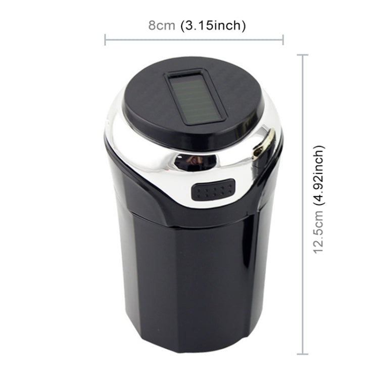 N12B Car Creative Ashtray Solar Power With Light And Cover Car Supplies, N12B