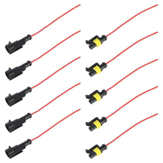 10pcs 1P Car Waterproof Plug Car Connector Plug-In, Length：10cm, 1P