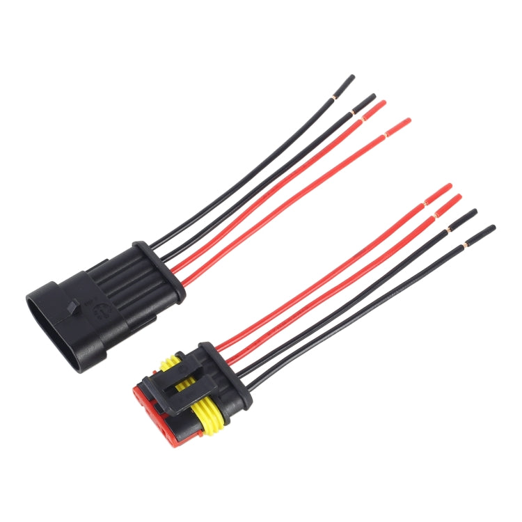 10pcs 3P Car Waterproof Plug Car Connector Plug-In, Length：10cm