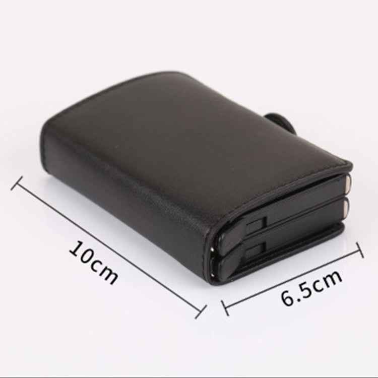 X-7 Antimagnetic RFID  Multi-functional Aluminum Crazy Horse Texture Leather Card Bag Wallet