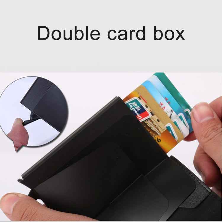 X-7 Antimagnetic RFID  Multi-functional Aluminum Crazy Horse Texture Leather Card Bag Wallet