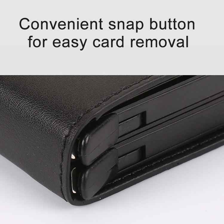 X-7 Antimagnetic RFID  Multi-functional Aluminum Crazy Horse Texture Leather Card Bag Wallet