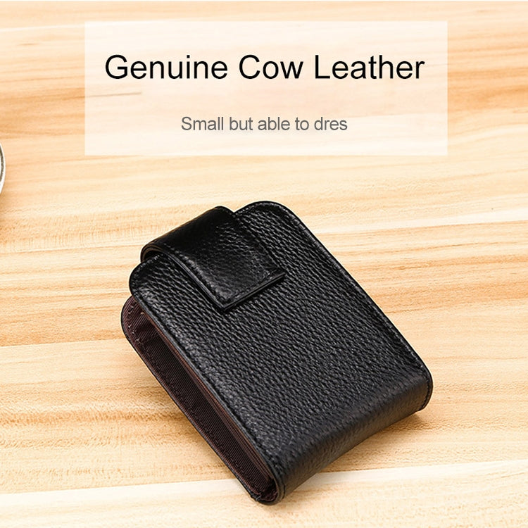 KB189 Vertical Cowhide Leather Organ Shape Multiple Card Slots Anti-magnetic RFID Wallet for Ladies, with Transparent Window, KB189 Black, KB189 Coffee, KB189 Purple, KB189 Rose Red, KB189 Sapphire Blue