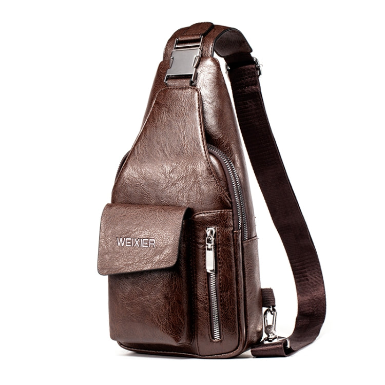 WEIXIER 9525 Men Leisure Style PU Leather Single Shoulder Crossbody Bag