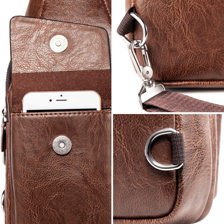 WEIXIER 9525 Men Leisure Style PU Leather Single Shoulder Crossbody Bag