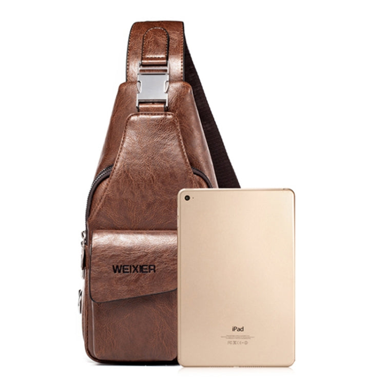 WEIXIER 9525 Men Leisure Style PU Leather Single Shoulder Crossbody Bag